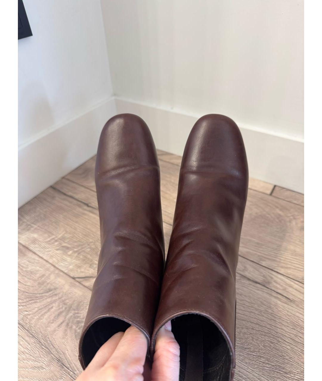 SANDRO Коричневые кожаные ботильоны, фото 5