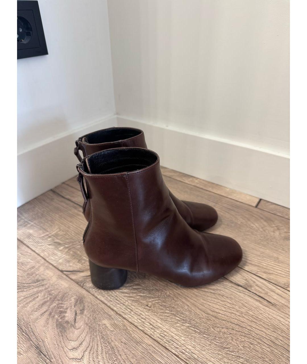 SANDRO Коричневые кожаные ботильоны, фото 2