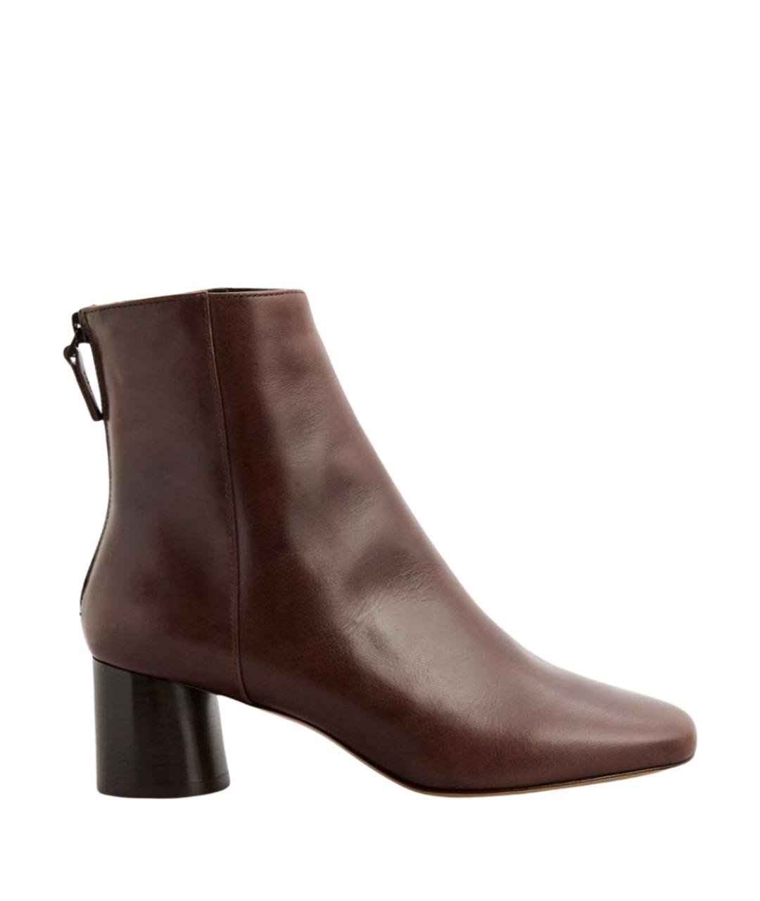 SANDRO Коричневые кожаные ботильоны, фото 1