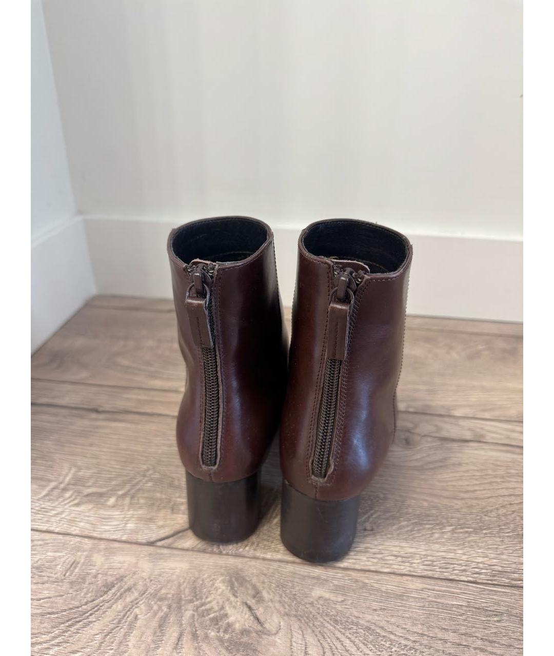 SANDRO Коричневые кожаные ботильоны, фото 4