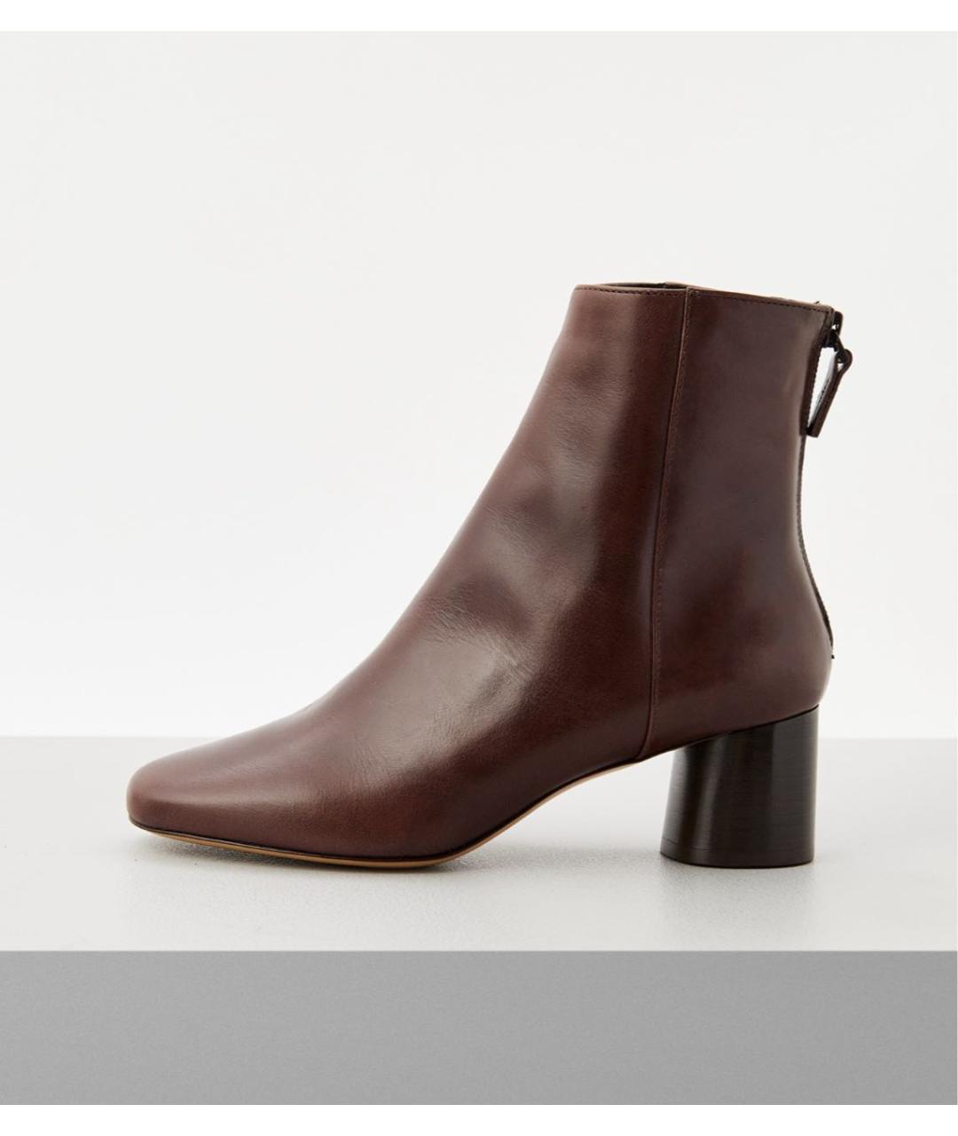 SANDRO Коричневые кожаные ботильоны, фото 7