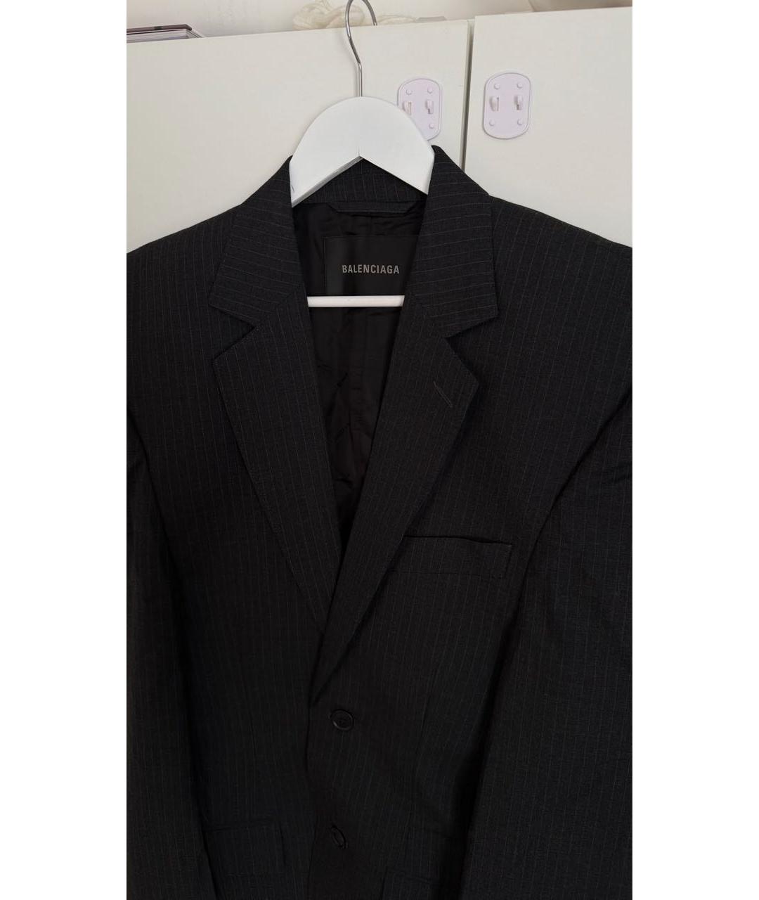 BALENCIAGA Серый шерстяной жакет/пиджак, фото 3