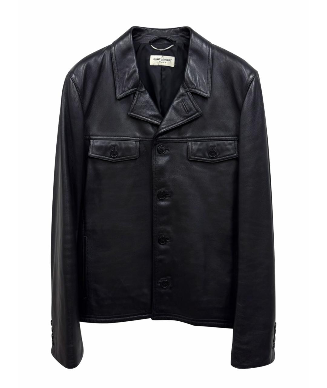 SAINT LAURENT Черная кожаная куртка, фото 1