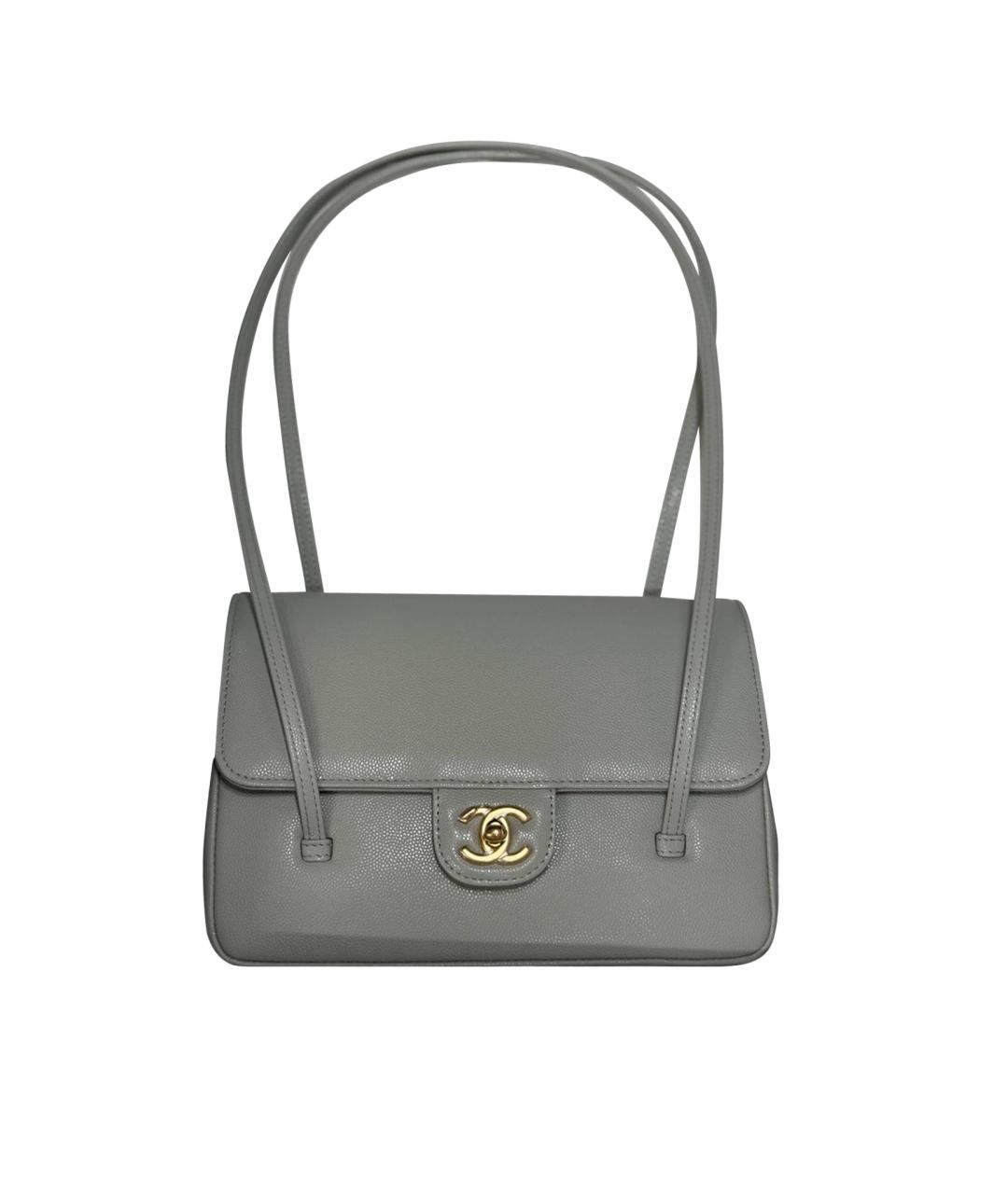 CHANEL Серая кожаная сумка тоут, фото 1