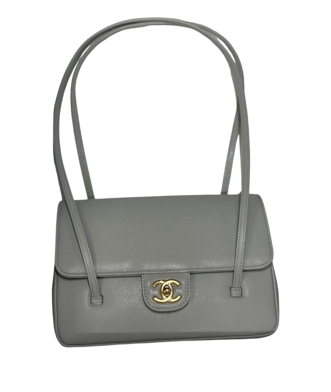 CHANEL Серая кожаная сумка тоут, фото 4