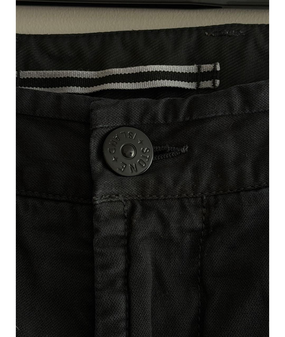 STONE ISLAND Черные хлопковые повседневные брюки, фото 3