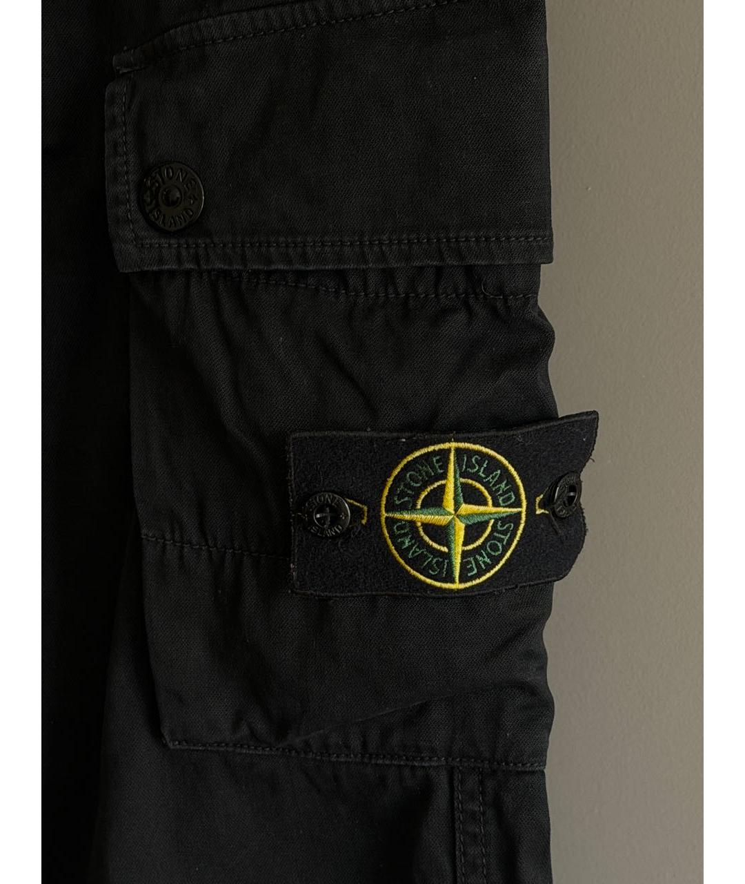 STONE ISLAND Черные хлопковые повседневные брюки, фото 4