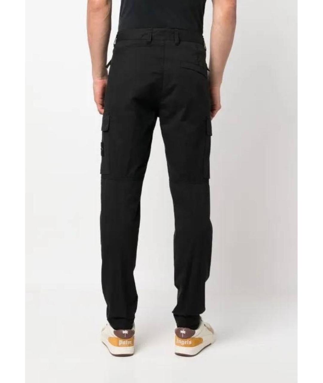 STONE ISLAND Черные хлопковые повседневные брюки, фото 8