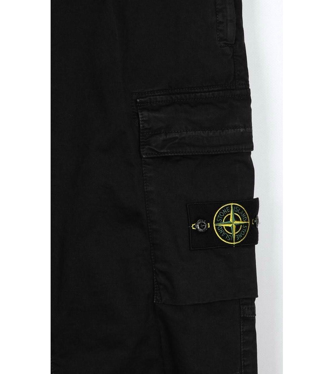 STONE ISLAND Черные хлопковые повседневные брюки, фото 7