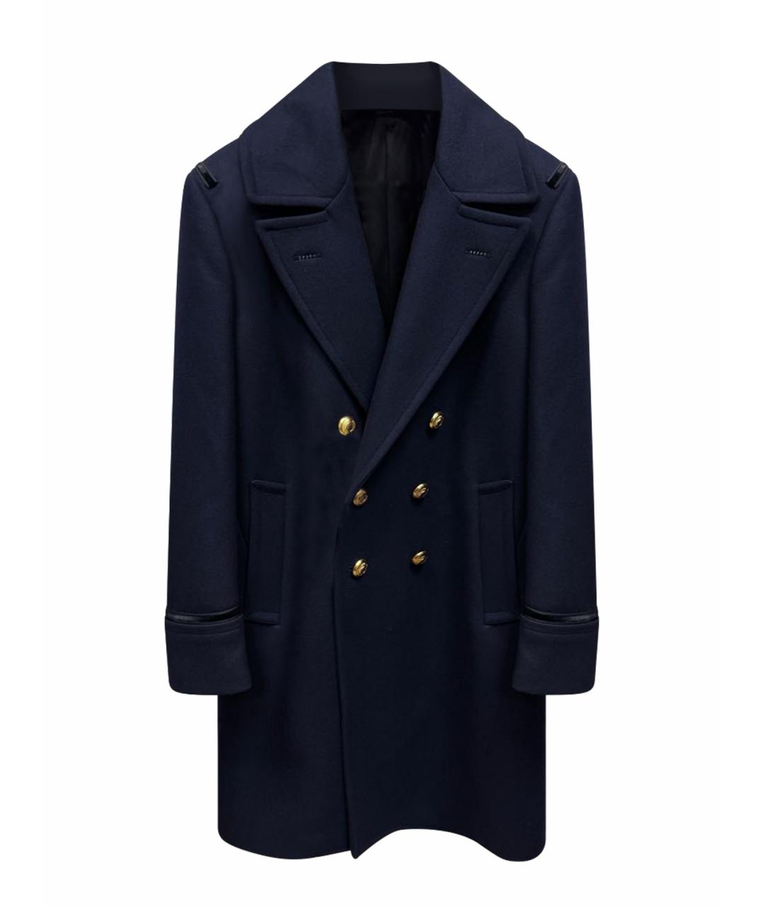 TOM FORD Темно-синее шерстяное пальто, фото 1