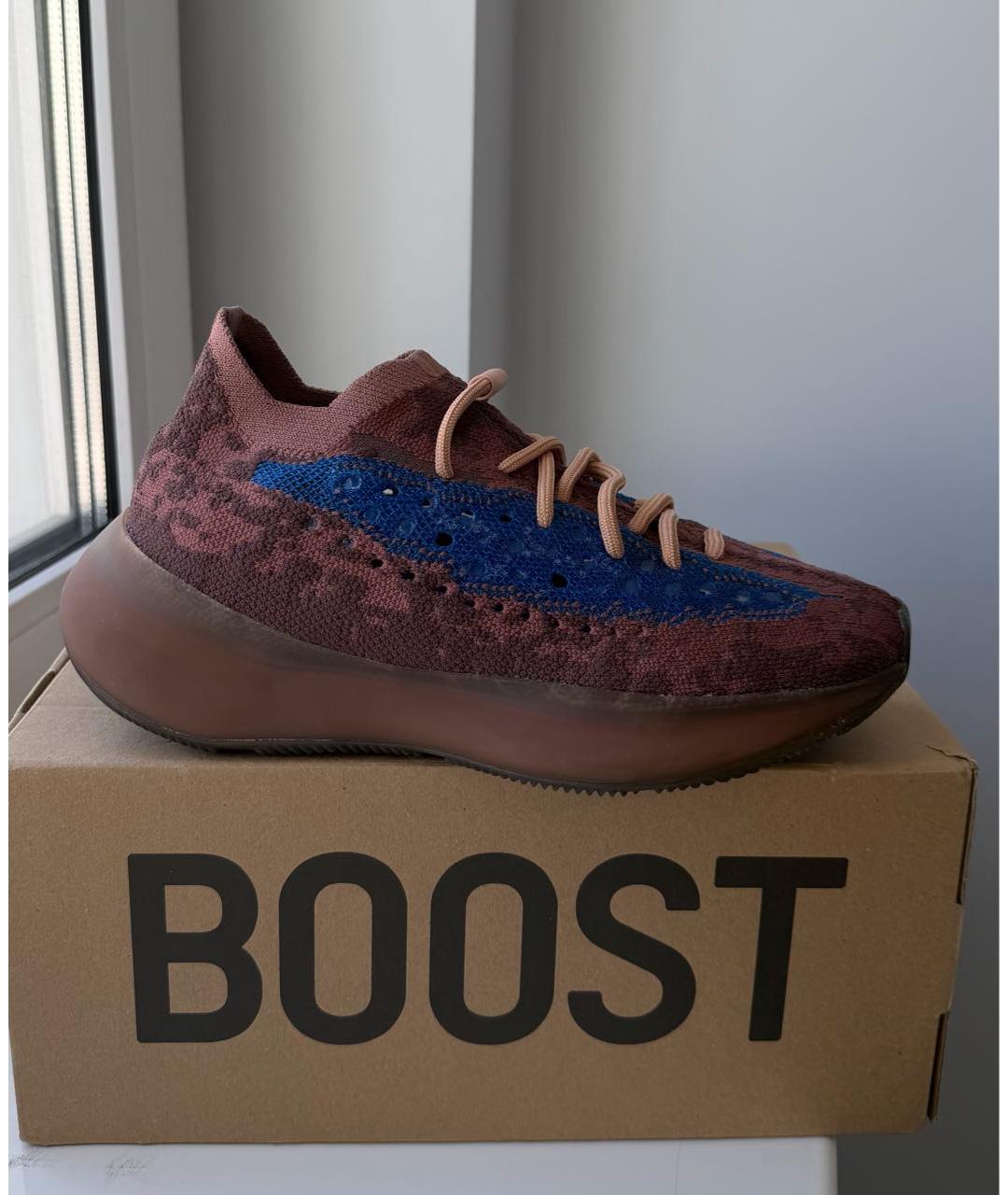 ADIDAS YEEZY Коричневые текстильные кроссовки, фото 6