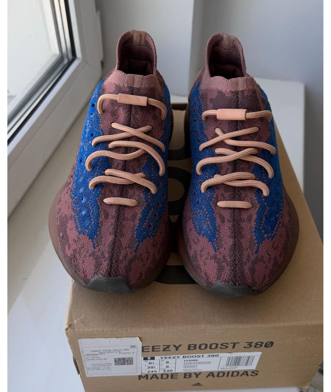 ADIDAS YEEZY Коричневые текстильные кроссовки, фото 2