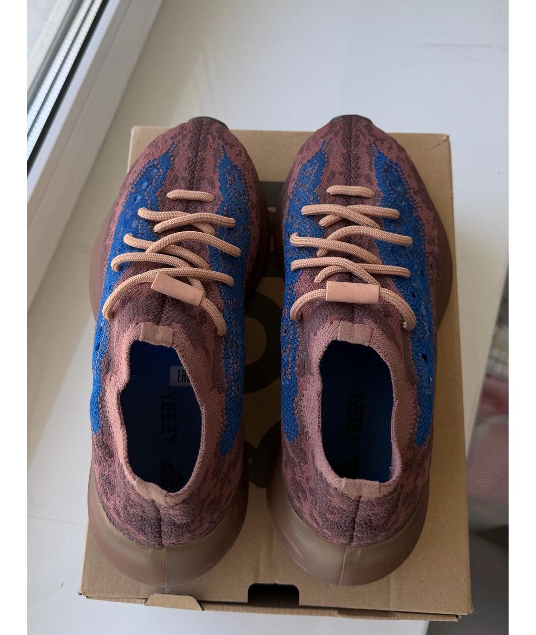 ADIDAS YEEZY Коричневые текстильные кроссовки, фото 3