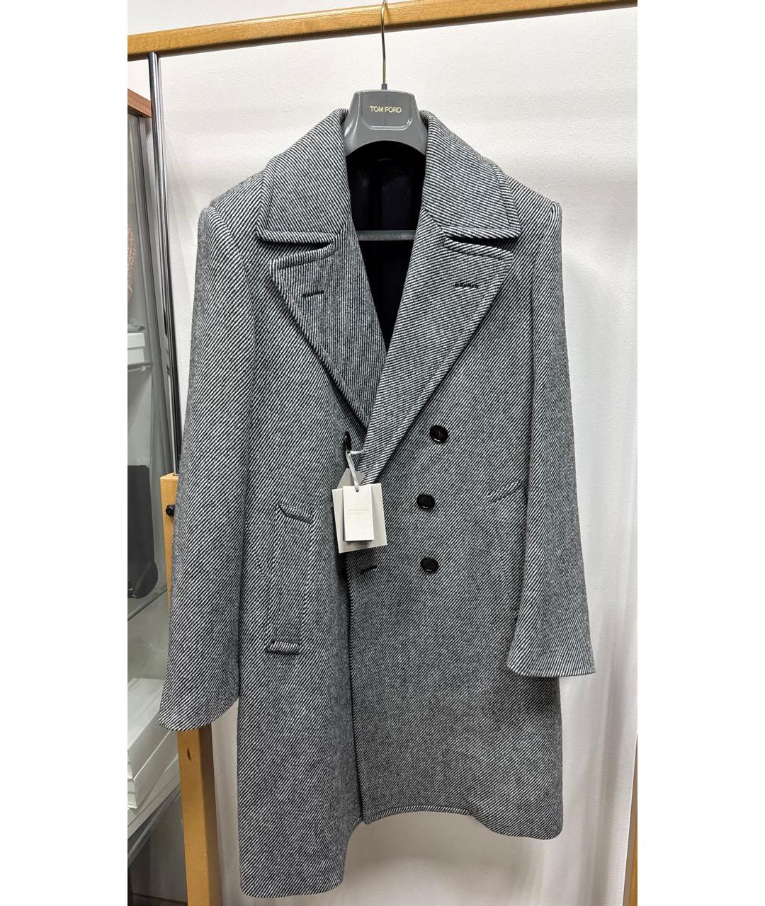 TOM FORD Серое шерстяное пальто, фото 5