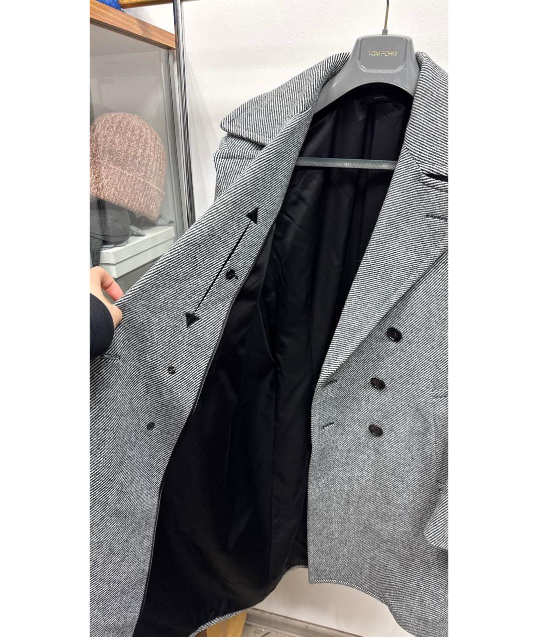 TOM FORD Серое шерстяное пальто, фото 2
