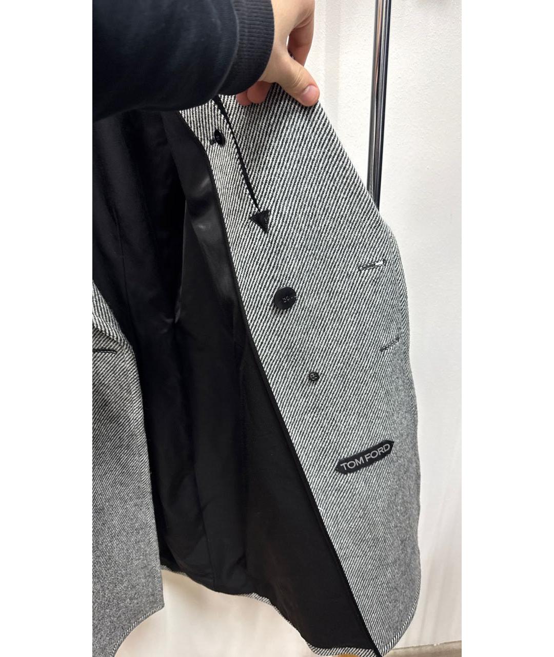 TOM FORD Серое шерстяное пальто, фото 3