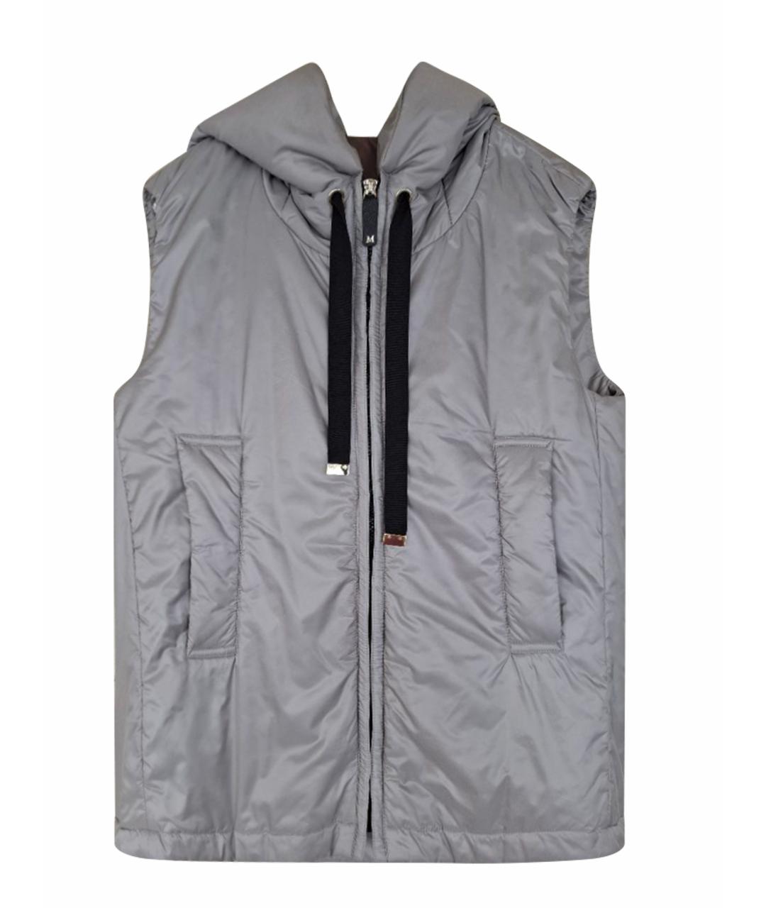 MAX MARA Серый полиэстеровый жилет, фото 1