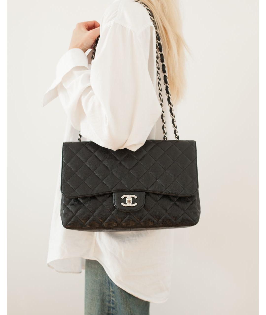 CHANEL Черная кожаная сумка через плечо, фото 2
