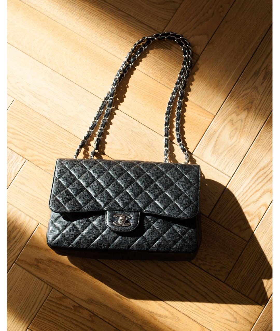 CHANEL Черная кожаная сумка через плечо, фото 8