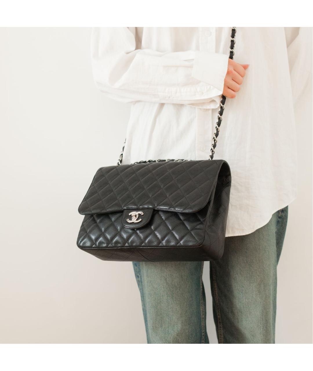 CHANEL Черная кожаная сумка через плечо, фото 4