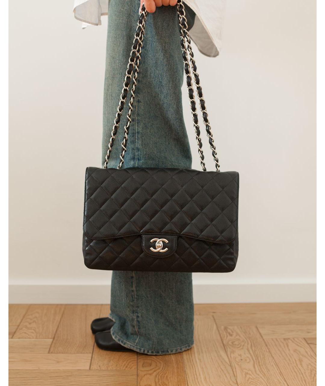 CHANEL Черная кожаная сумка через плечо, фото 3