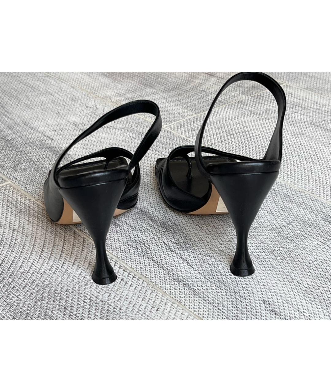 BOTTEGA VENETA Черные кожаные мюли, фото 4