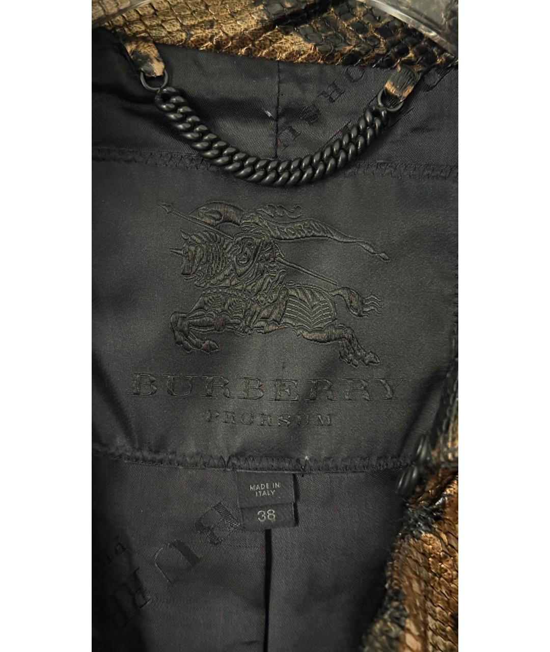 BURBERRY Коричневое кожаное пальто, фото 5