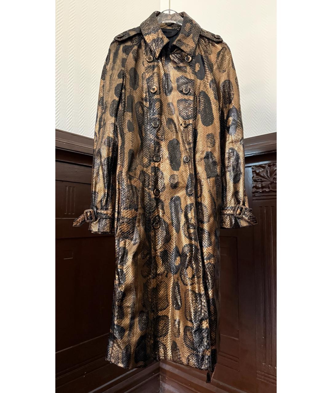 BURBERRY Коричневое кожаное пальто, фото 6