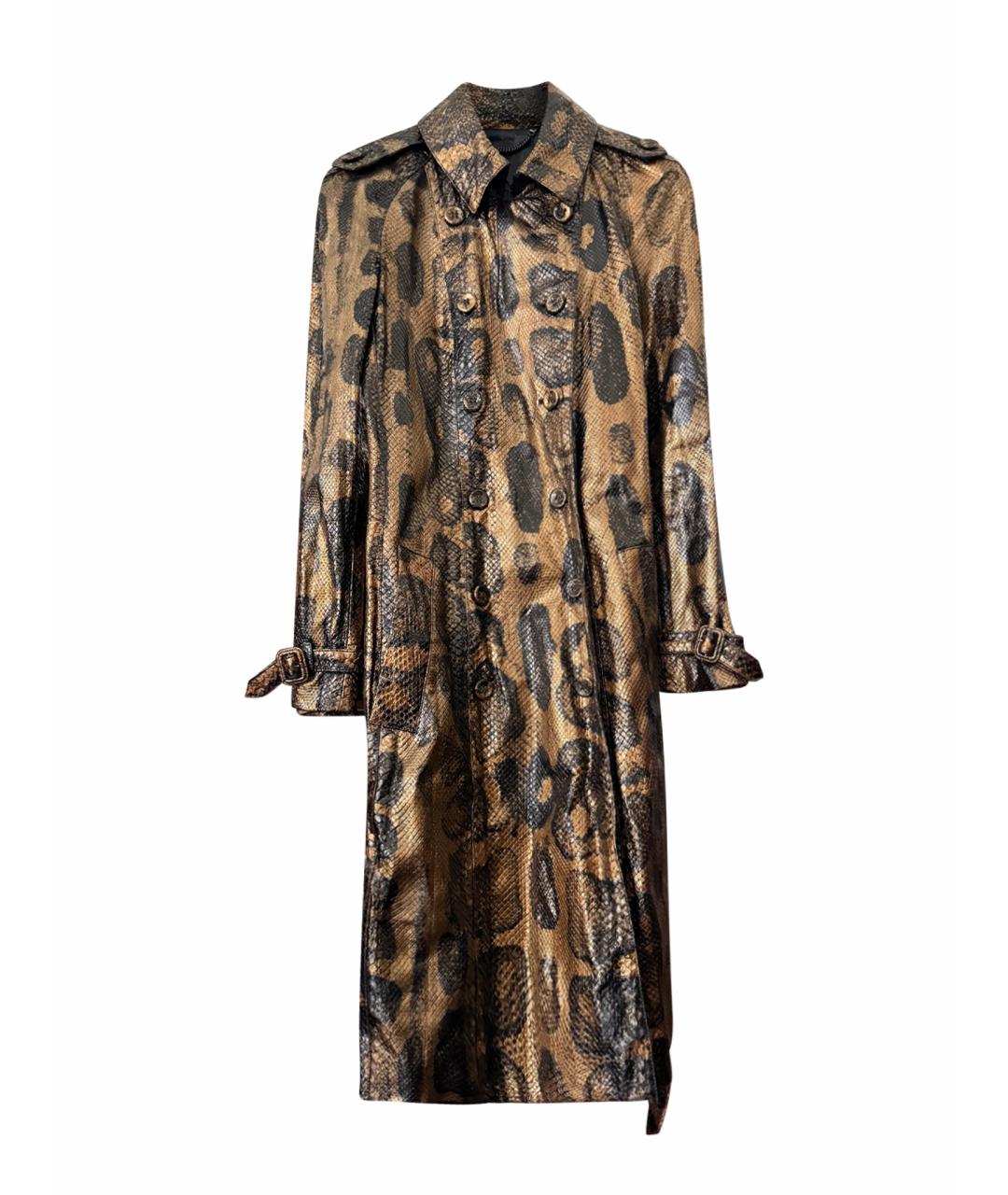 BURBERRY Коричневое кожаное пальто, фото 1