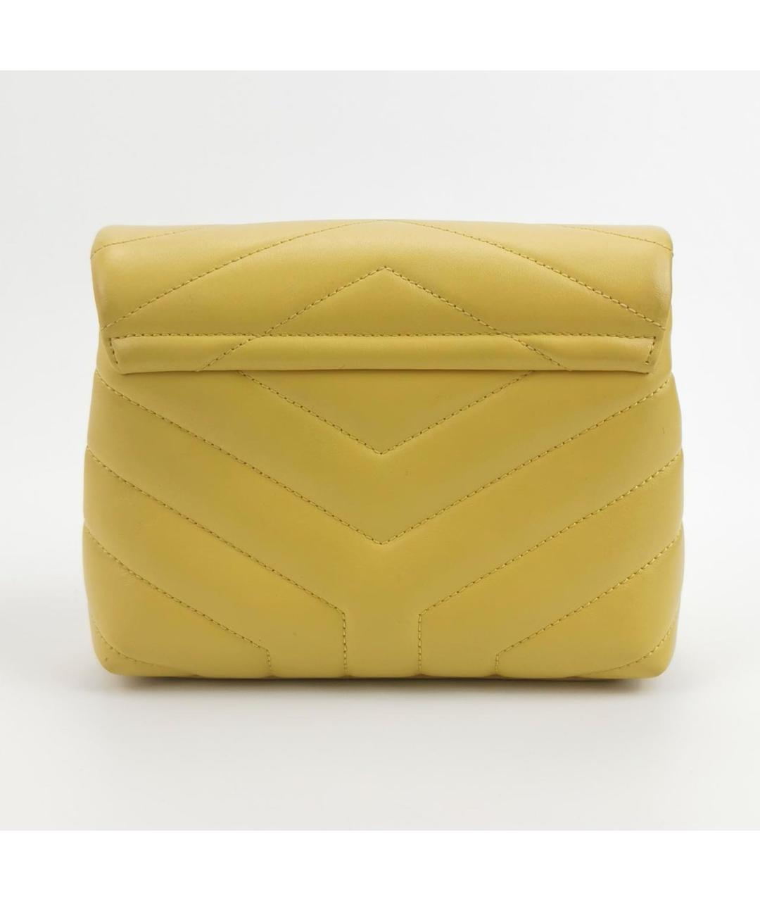 SAINT LAURENT Горчичная кожаная сумка через плечо, фото 3