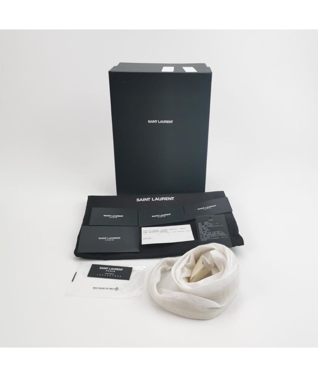 SAINT LAURENT Горчичная кожаная сумка через плечо, фото 5