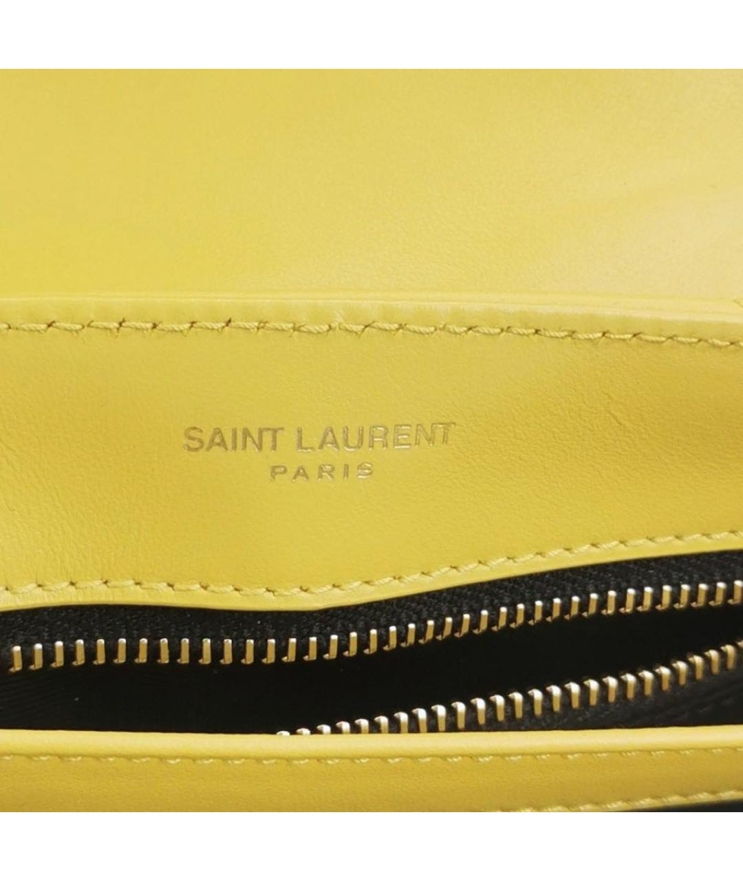 SAINT LAURENT Горчичная кожаная сумка через плечо, фото 7