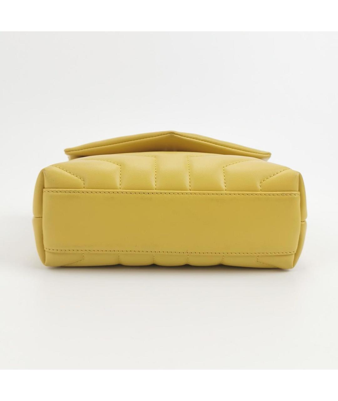 SAINT LAURENT Горчичная кожаная сумка через плечо, фото 6