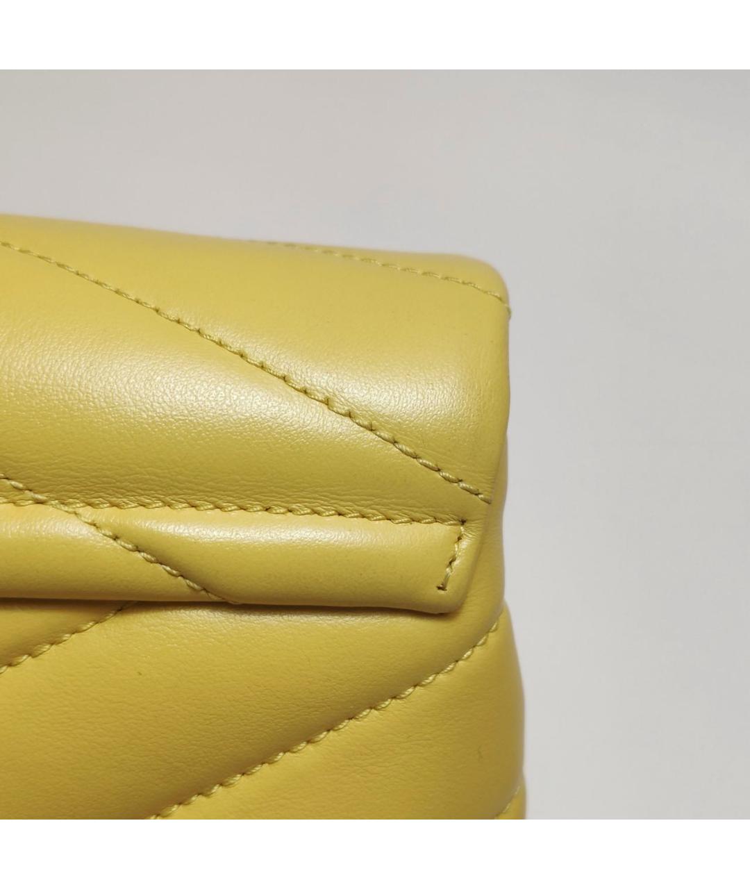 SAINT LAURENT Горчичная кожаная сумка через плечо, фото 8