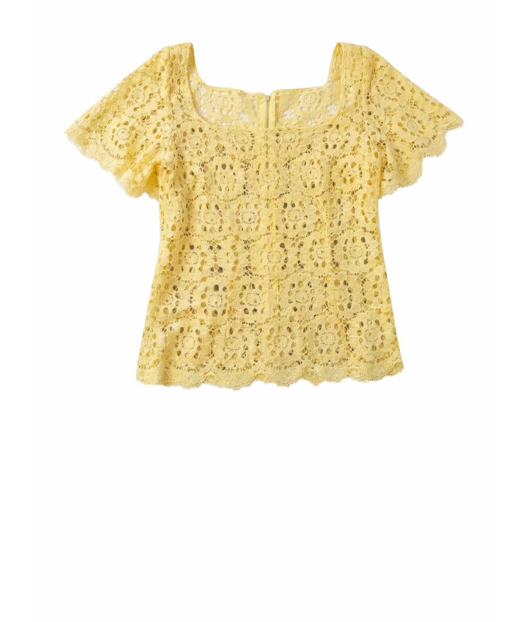 DOLCE&GABBANA Желтая кружевная рубашка, фото 1