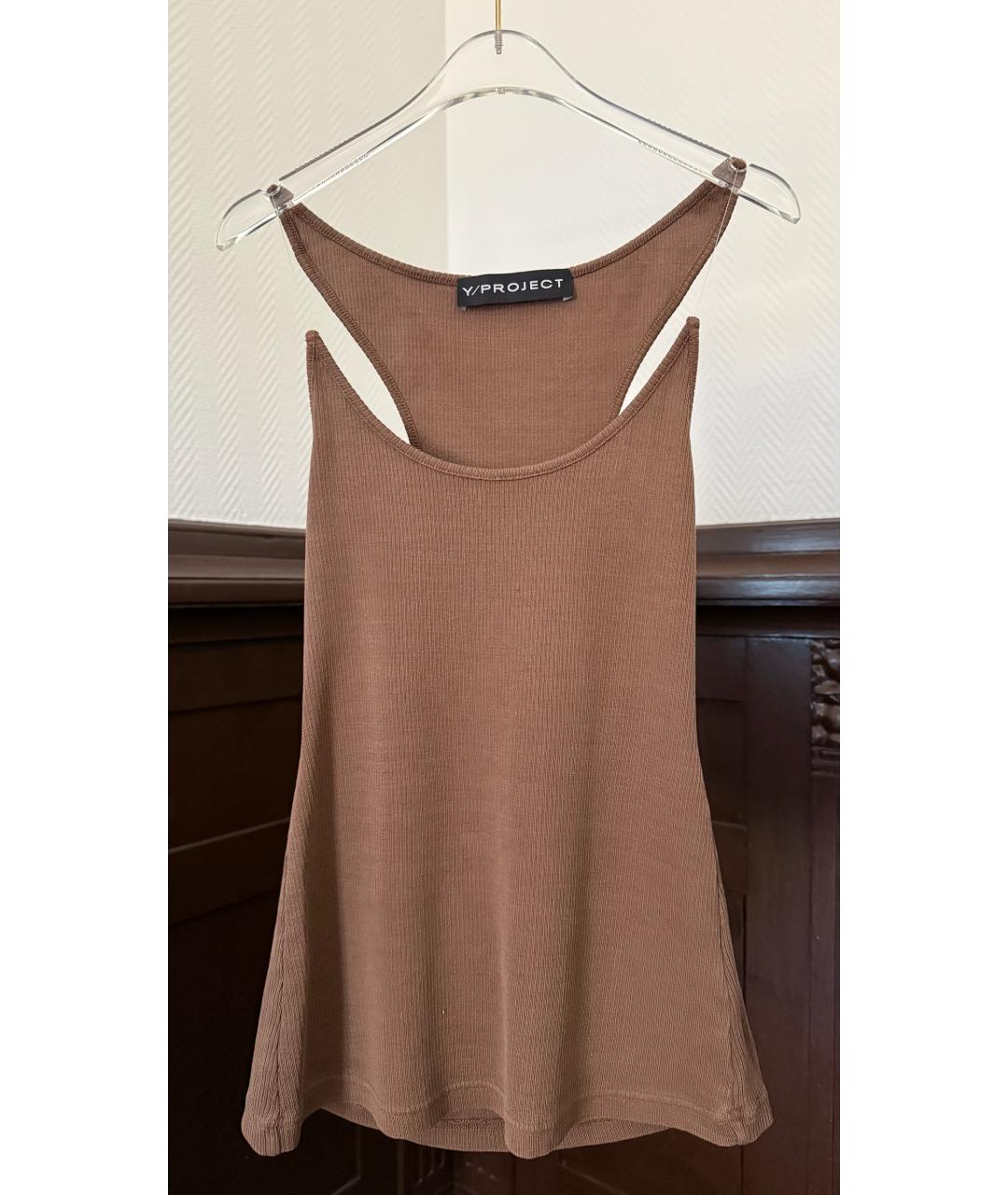Y/PROJECT Коричневая майка, фото 7