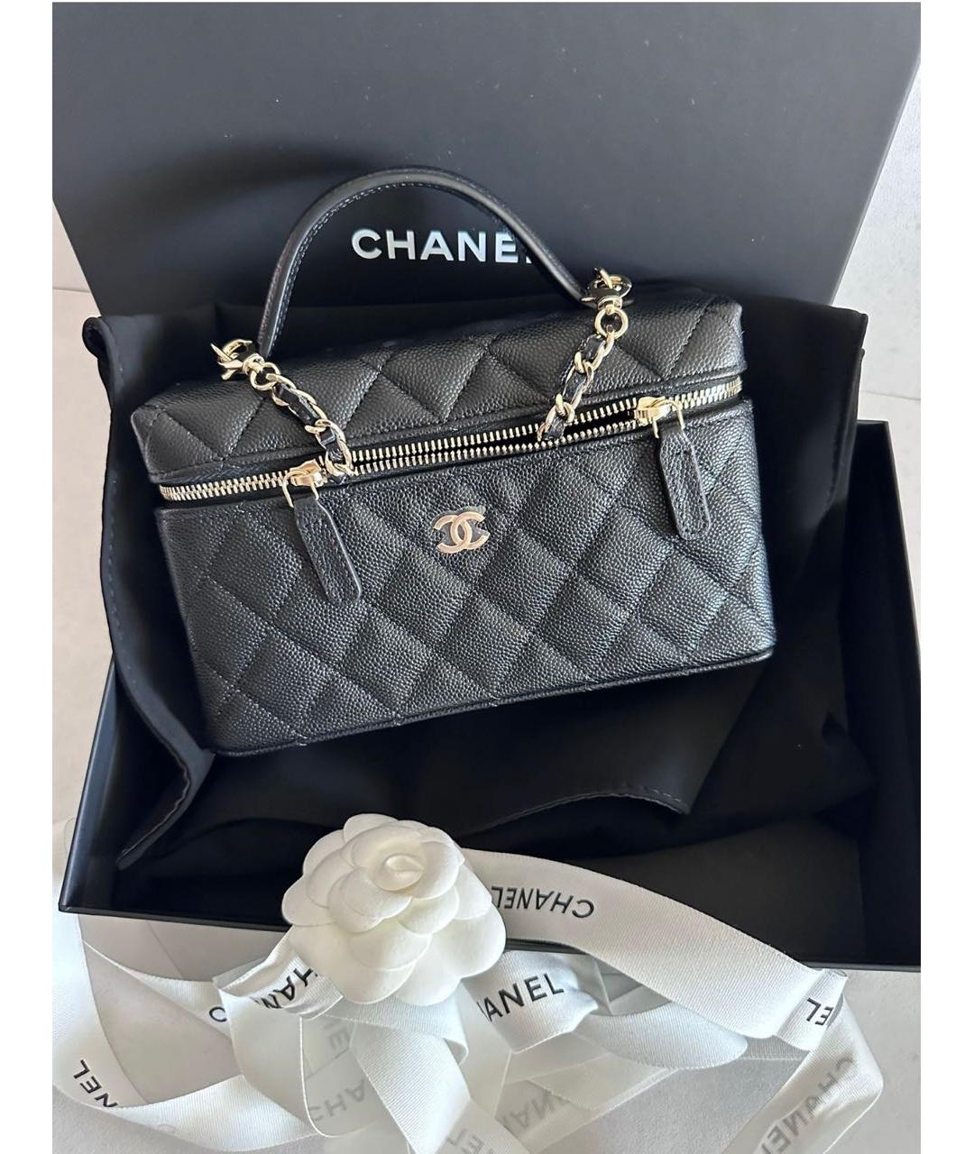 CHANEL Черная кожаная сумка через плечо, фото 2