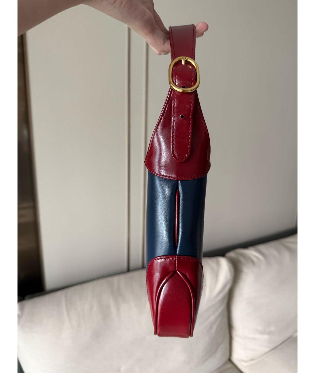 GUCCI Синяя кожаная сумка с короткими ручками, фото 5