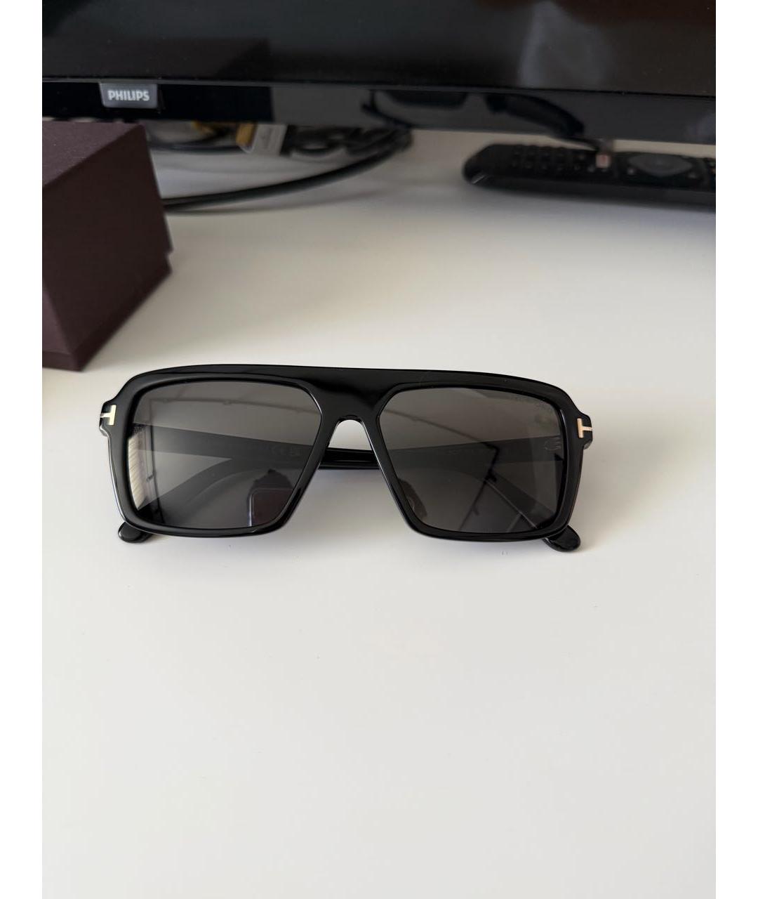 TOM FORD Черные пластиковые солнцезащитные очки, фото 8