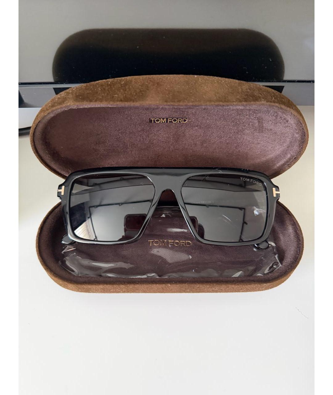 TOM FORD Черные пластиковые солнцезащитные очки, фото 6