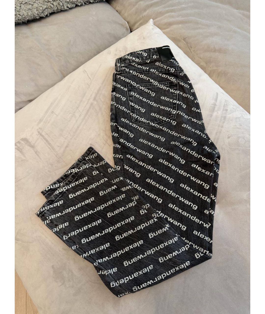 ALEXANDER WANG Черные хлопковые прямые джинсы, фото 2
