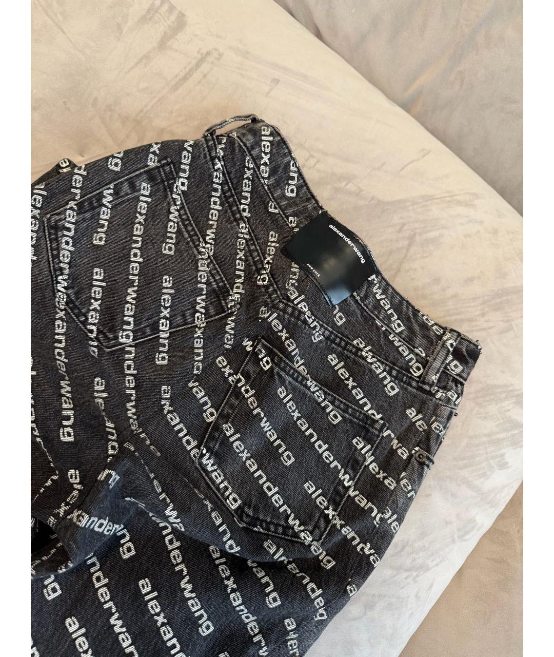 ALEXANDER WANG Черные хлопковые прямые джинсы, фото 4