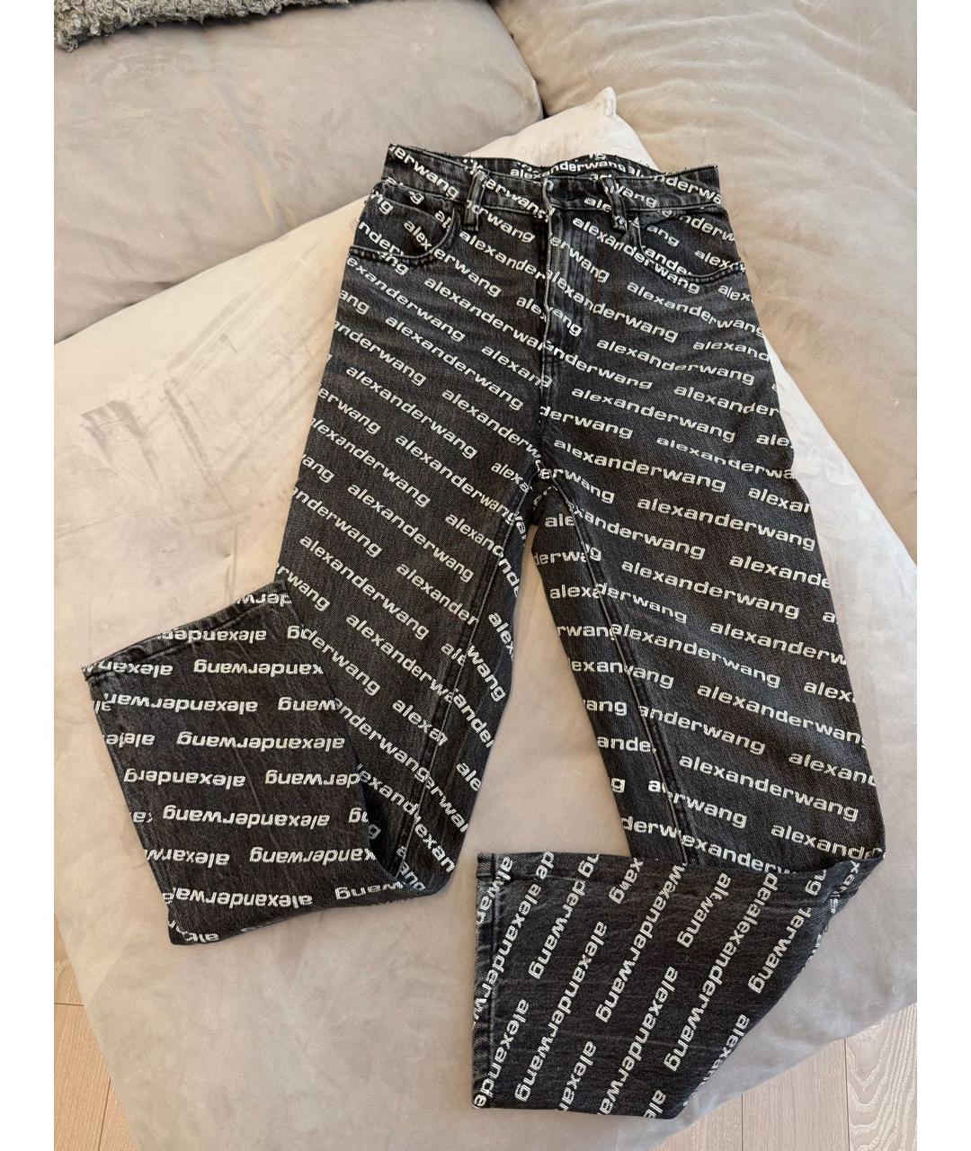 ALEXANDER WANG Черные хлопковые прямые джинсы, фото 3