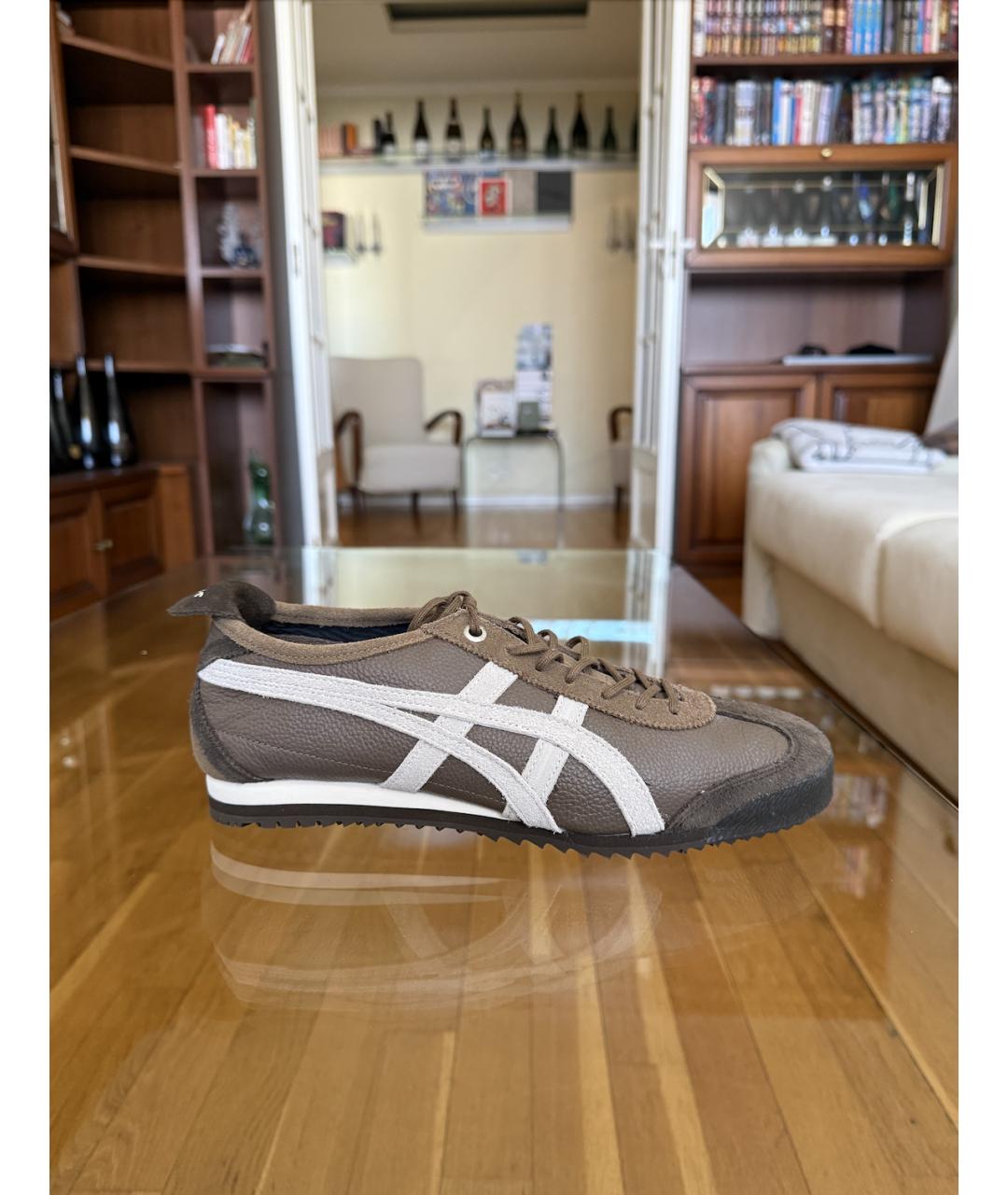 ONITSUKA TIGER Коричневые кожаные кеды, фото 8