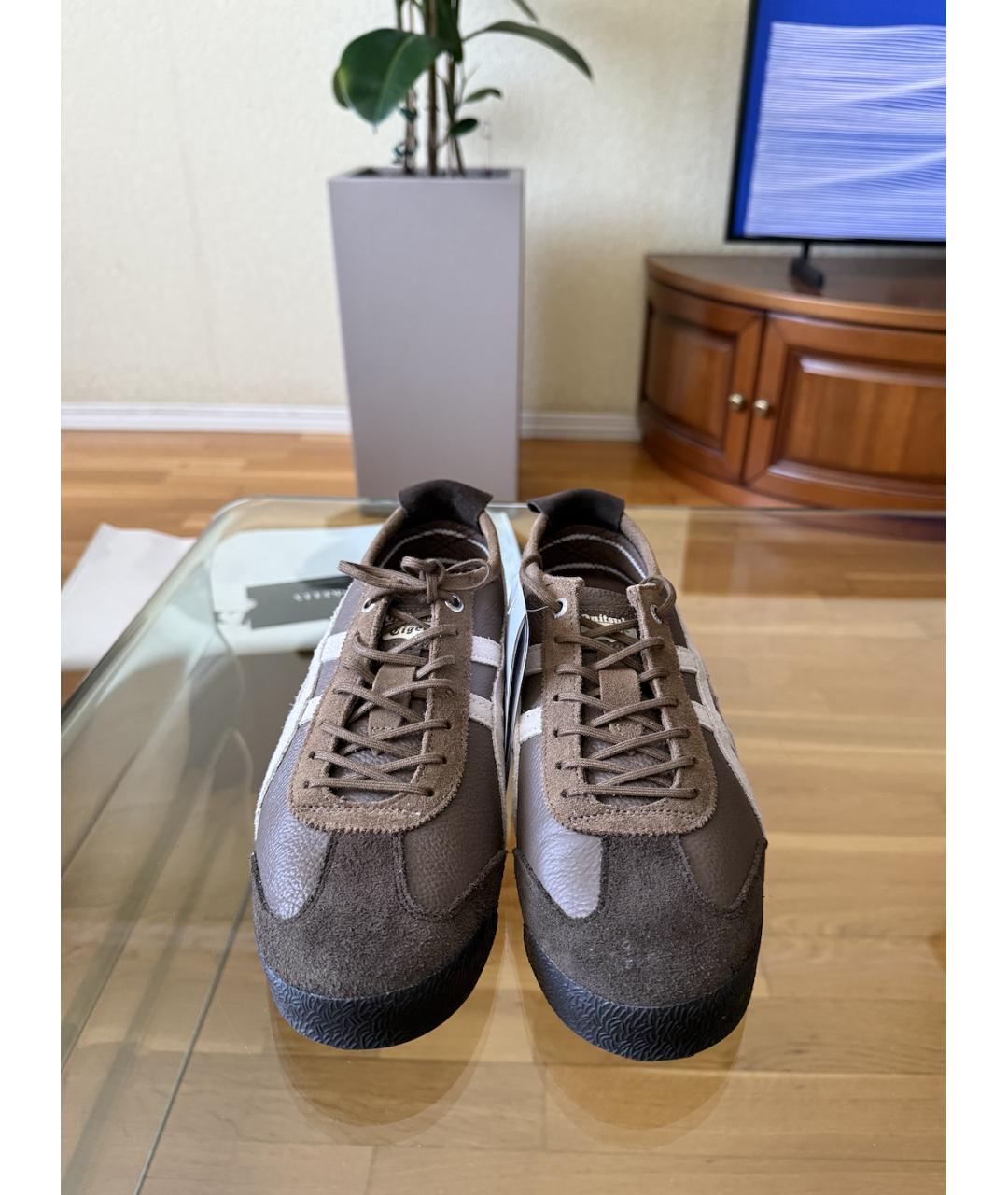 ONITSUKA TIGER Коричневые кожаные кеды, фото 2