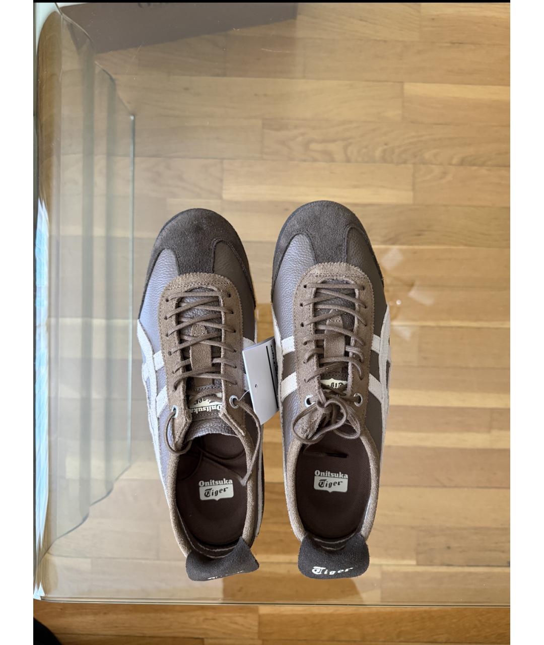 ONITSUKA TIGER Коричневые кожаные кеды, фото 3