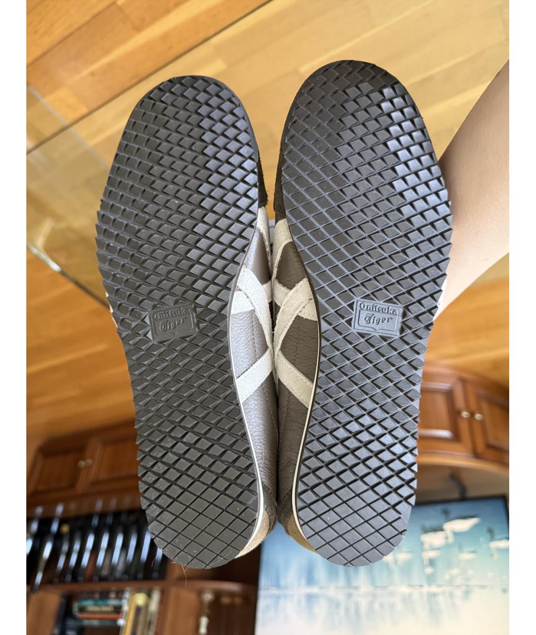 ONITSUKA TIGER Коричневые кожаные кеды, фото 5