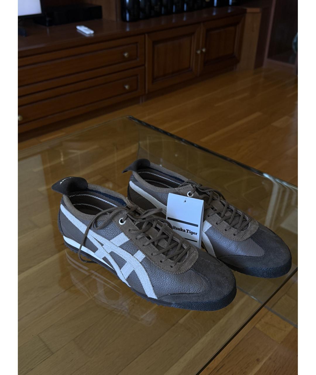 ONITSUKA TIGER Коричневые кожаные кеды, фото 6