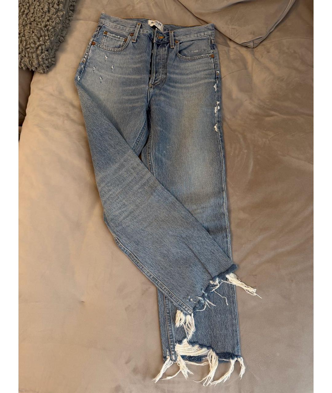 AGOLDE Голубые хлопковые прямые джинсы, фото 8