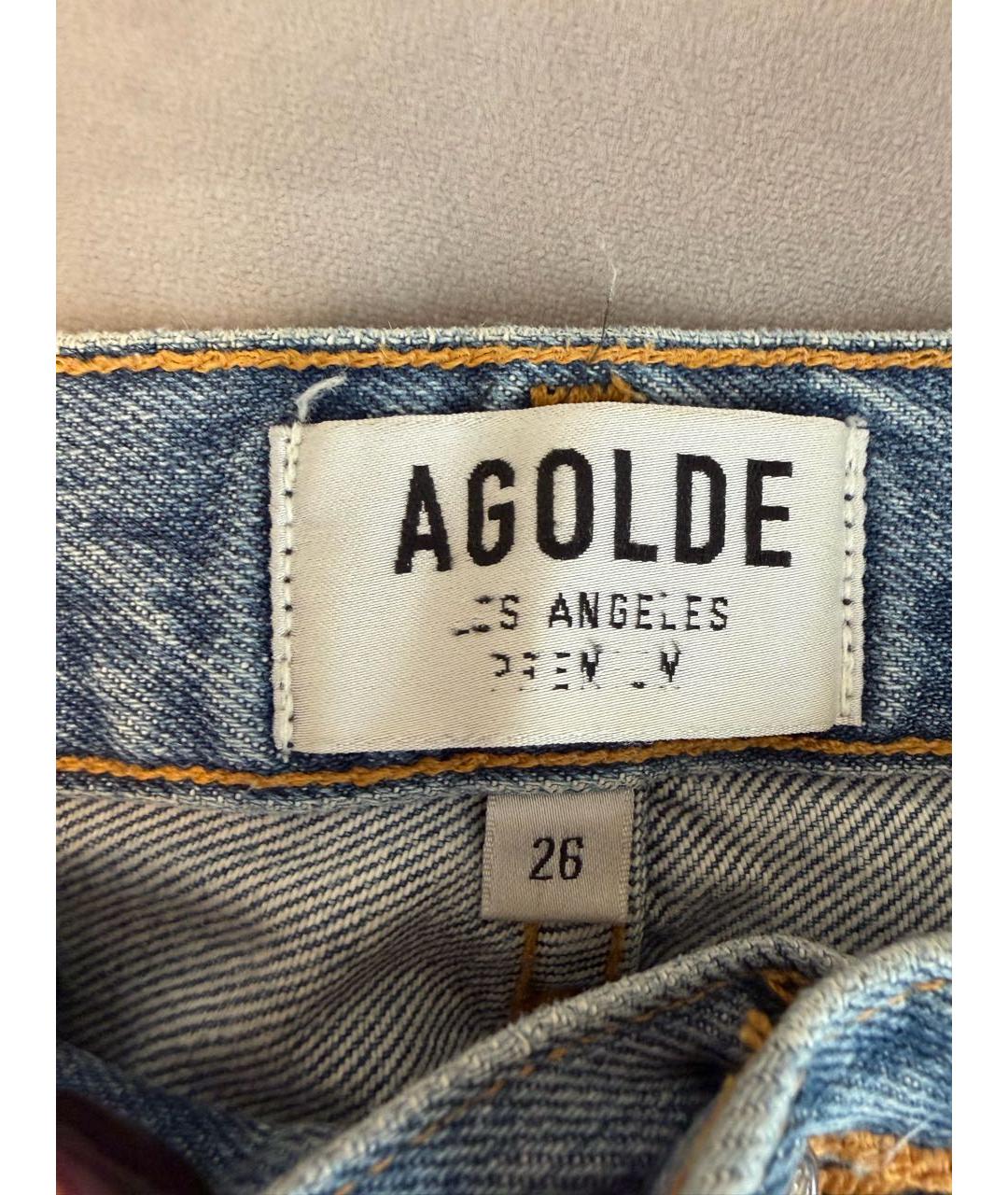 AGOLDE Голубые хлопковые прямые джинсы, фото 3